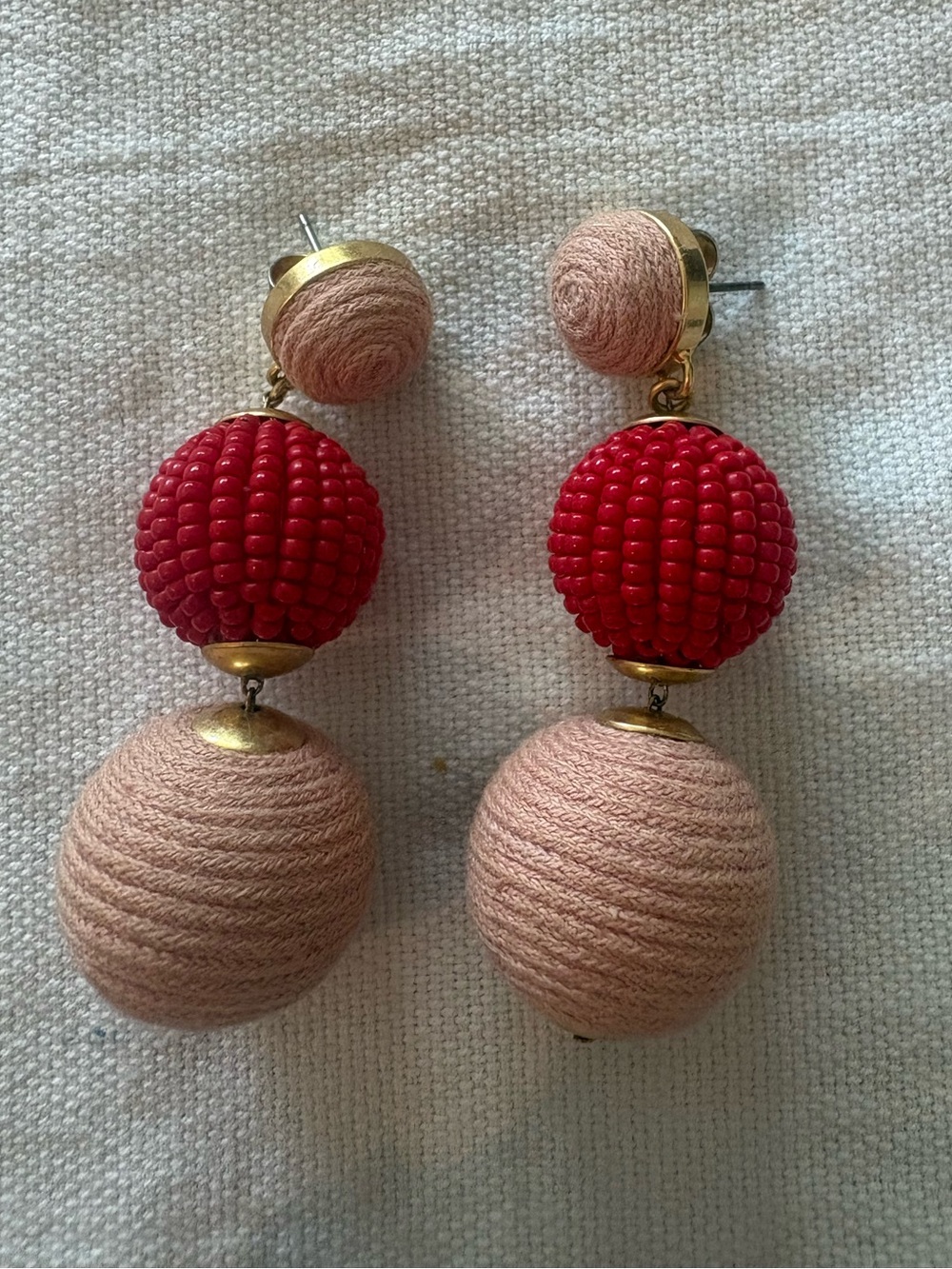 Tuckernuck Women's Triple Drop Lantern Red and Blush Earrings